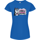 Husky Alaskan I Dont Like People Mornings Womens Petite Cut T-Shirt Royal Blue