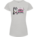 Husky Alaskan I Dont Like People Mornings Womens Petite Cut T-Shirt Sports Grey