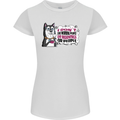 Husky Alaskan I Dont Like People Mornings Womens Petite Cut T-Shirt White