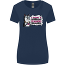 Husky Alaskan I Dont Like People Mornings Womens Wider Cut T-Shirt Navy Blue