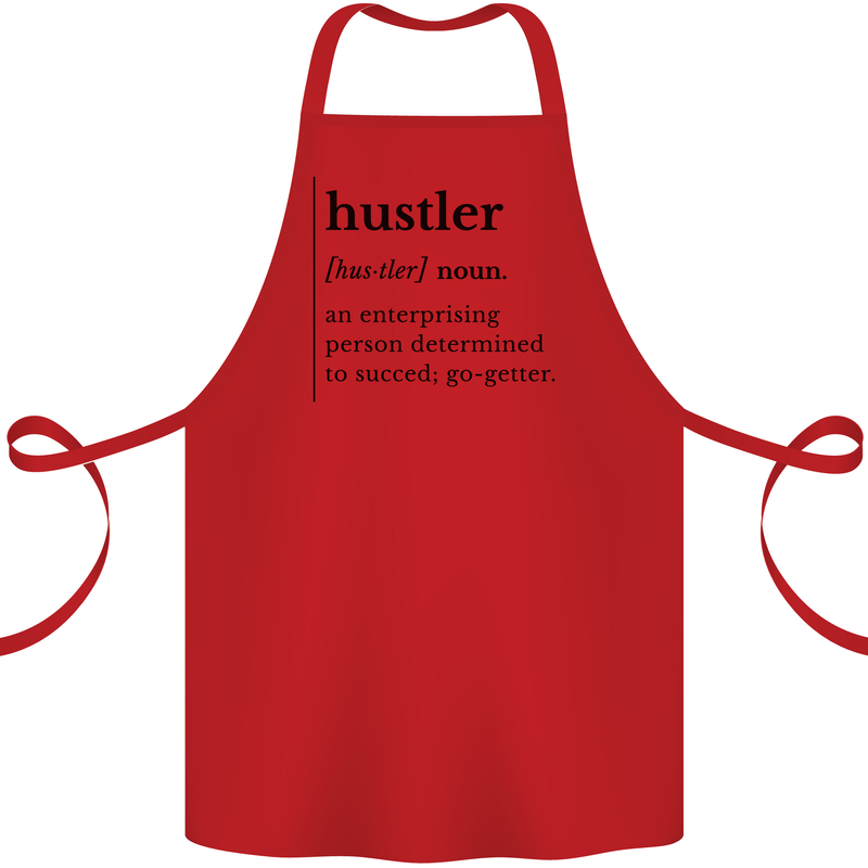 Hustler Definition Entrepreneur Hustle Cotton Apron 100% Organic Red