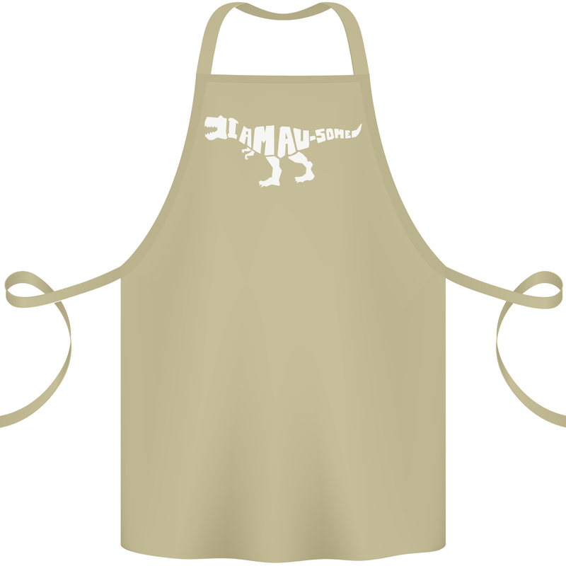 I Am Awesome Funny Dinosaur T-Rex Cotton Apron 100% Organic Khaki