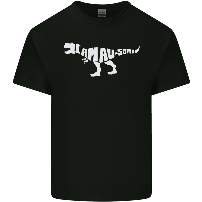 I Am Awesome Funny Dinosaur T-Rex Mens Cotton T-Shirt Tee Top Black