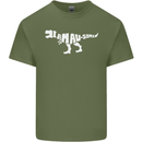 I Am Awesome Funny Dinosaur T-Rex Mens Cotton T-Shirt Tee Top Military Green