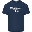 I Am Awesome Funny Dinosaur T-Rex Mens Cotton T-Shirt Tee Top Navy Blue