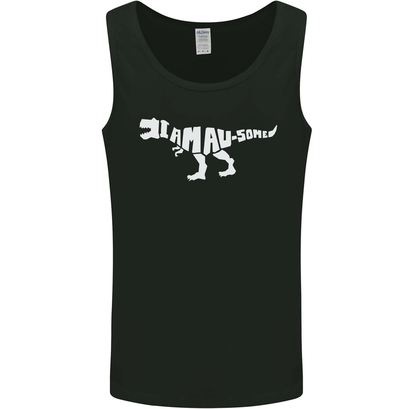 I Am Awesome Funny Dinosaur T-Rex Mens Vest Tank Top Black