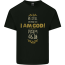 I Am God Psalm 46:10 Christian Jesus God Christ Mens Cotton T-Shirt Tee Top Black