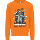 I Am the Avalanche Funny Snowboarding Mens Sweatshirt Jumper Orange