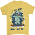 I Am the Avalanche Funny Snowboarding Mens T-Shirt 100% Cotton Yellow
