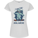 I Am the Avalanche Funny Snowboarding Womens Petite Cut T-Shirt White