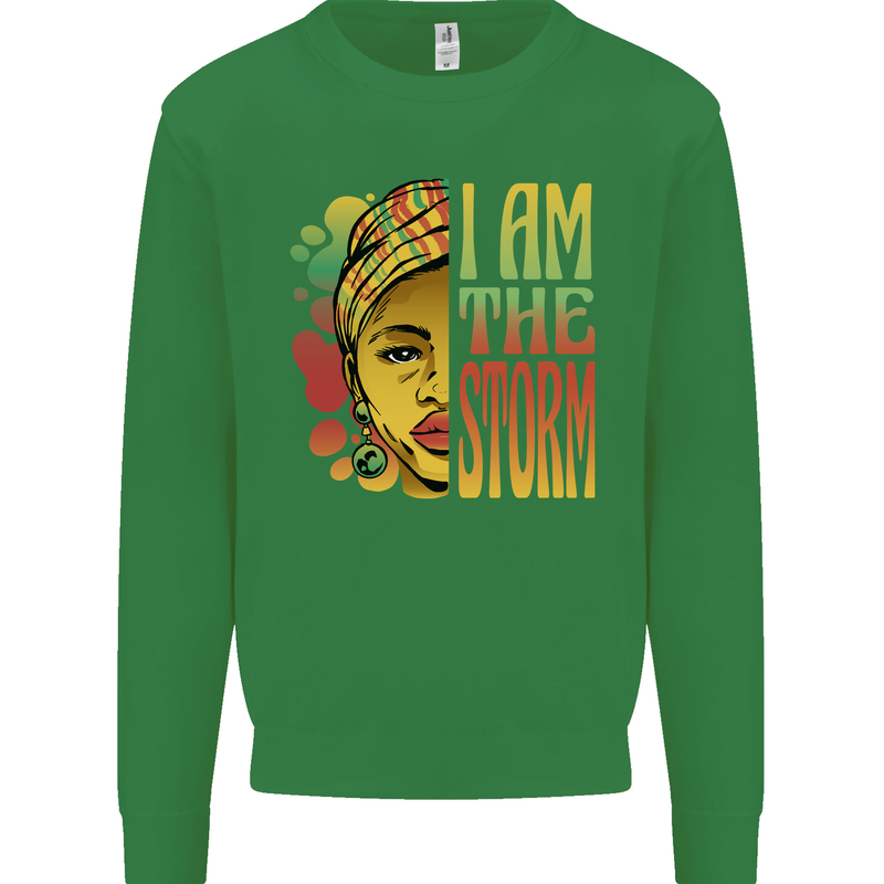 I Am the Storm African Black Lives Matter Kids Sweatshirt Jumper Irish Green