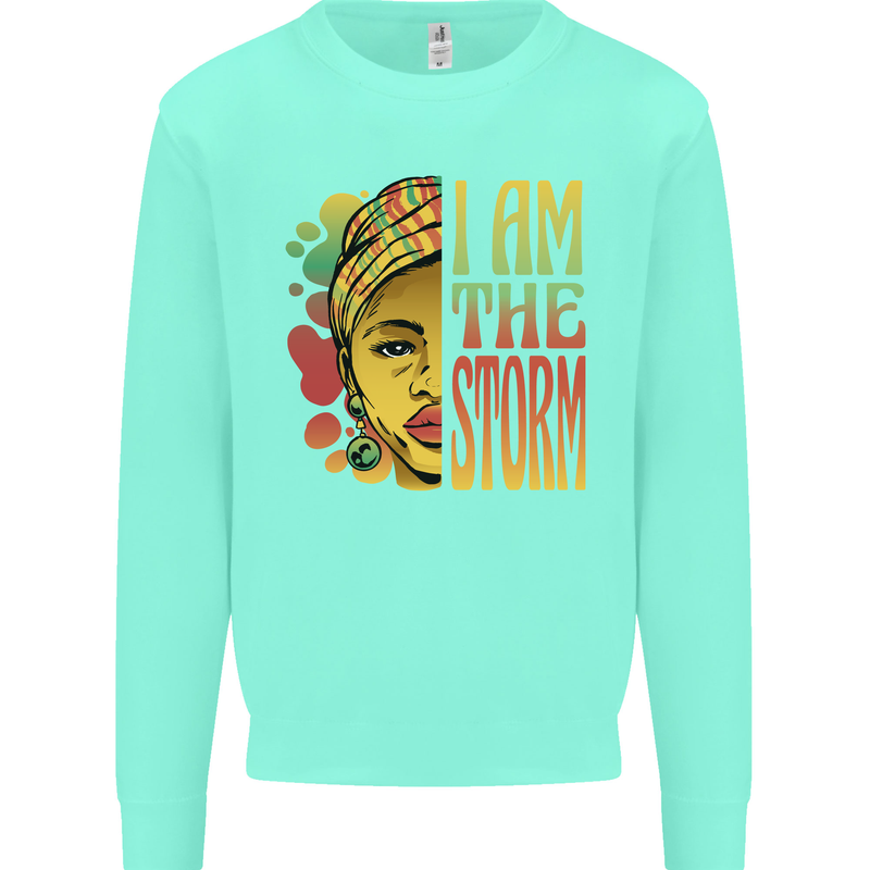 I Am the Storm African Black Lives Matter Kids Sweatshirt Jumper Peppermint