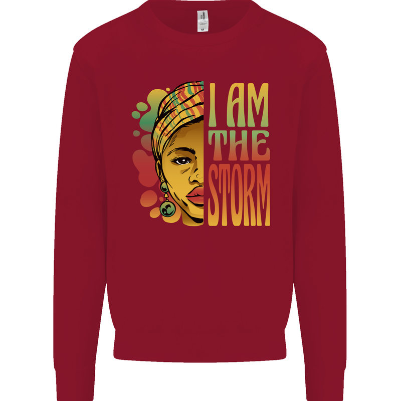 I Am the Storm African Black Lives Matter Kids Sweatshirt Jumper Red