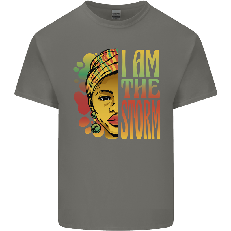 I Am the Storm African Black Lives Matter Mens Cotton T-Shirt Tee Top Charcoal