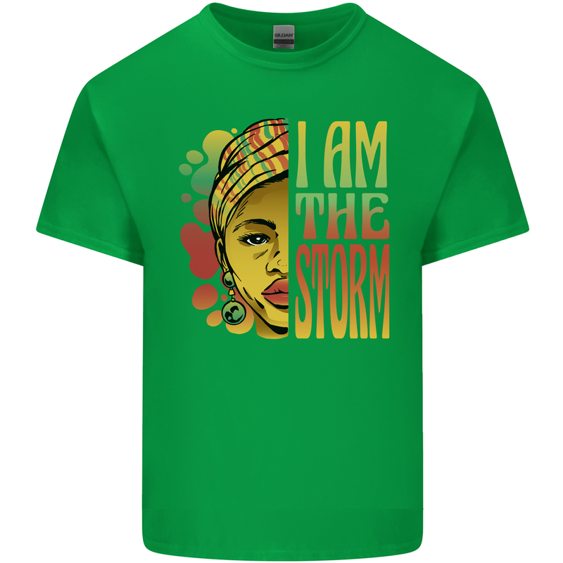 I Am the Storm African Black Lives Matter Mens Cotton T-Shirt Tee Top Irish Green