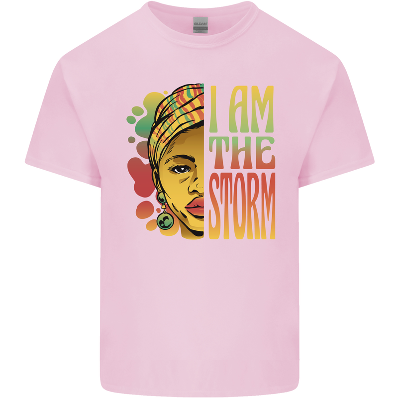 I Am the Storm African Black Lives Matter Mens Cotton T-Shirt Tee Top Light Pink