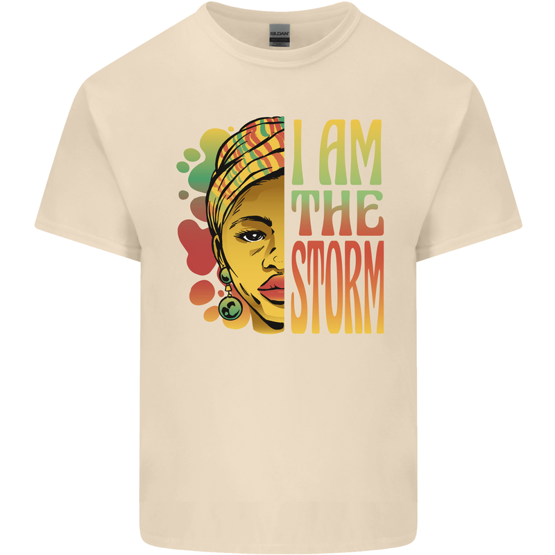 I Am the Storm African Black Lives Matter Mens Cotton T-Shirt Tee Top Natural