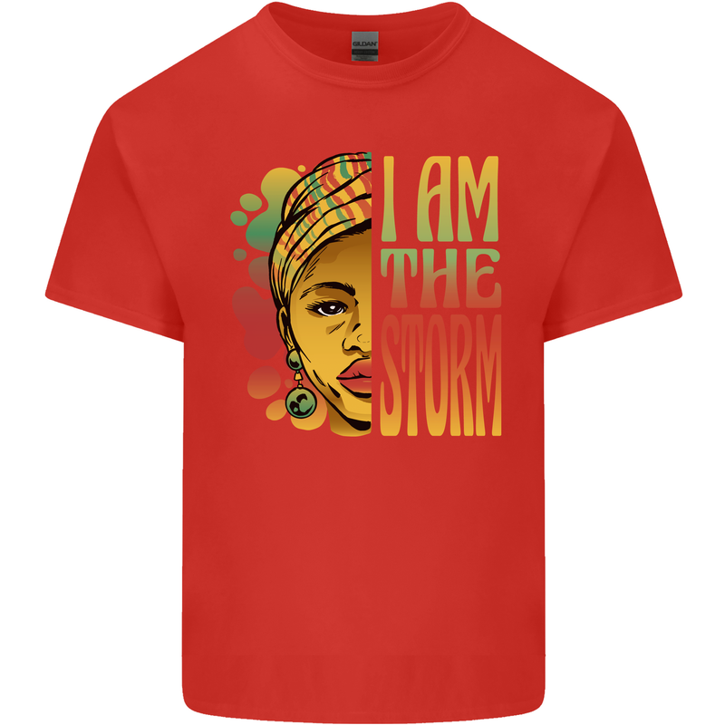I Am the Storm African Black Lives Matter Mens Cotton T-Shirt Tee Top Red