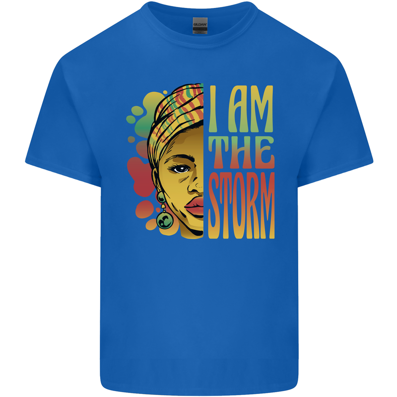 I Am the Storm African Black Lives Matter Mens Cotton T-Shirt Tee Top Royal Blue