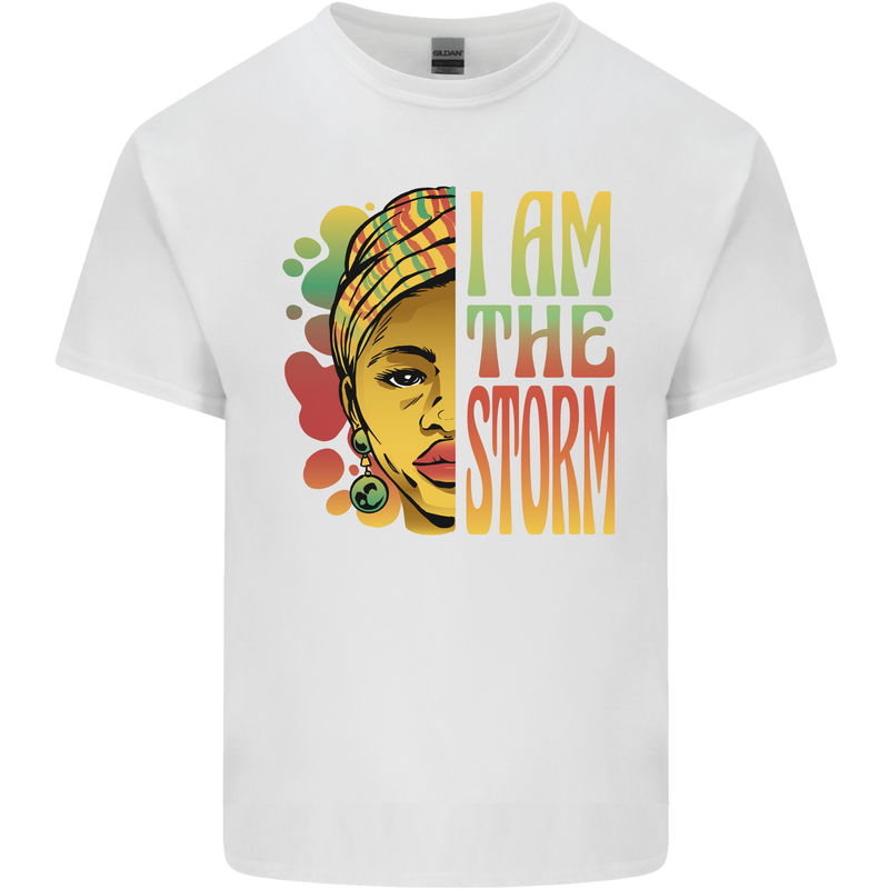 I Am the Storm African Black Lives Matter Mens Cotton T-Shirt Tee Top White