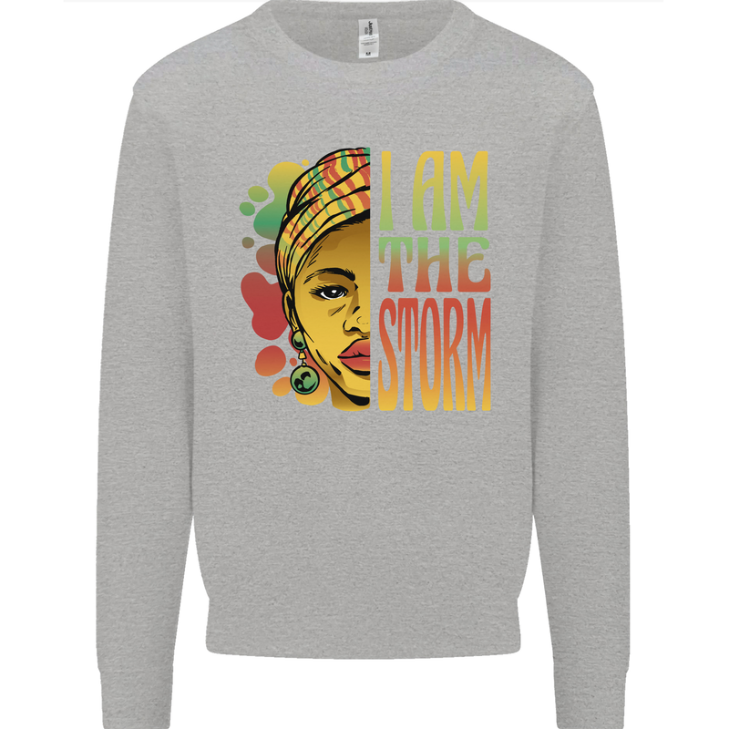 I Am the Storm African Black Lives Matter Mens Sweatshirt Jumper Sports Grey