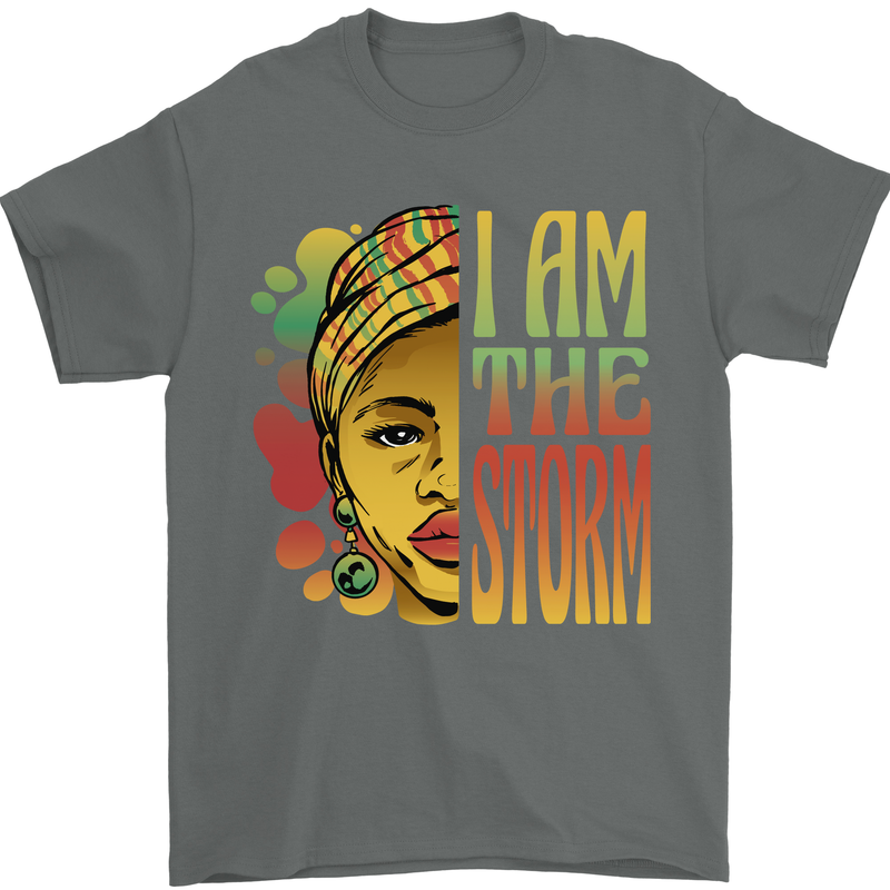 I Am the Storm African Black Lives Matter Mens T-Shirt 100% Cotton Charcoal
