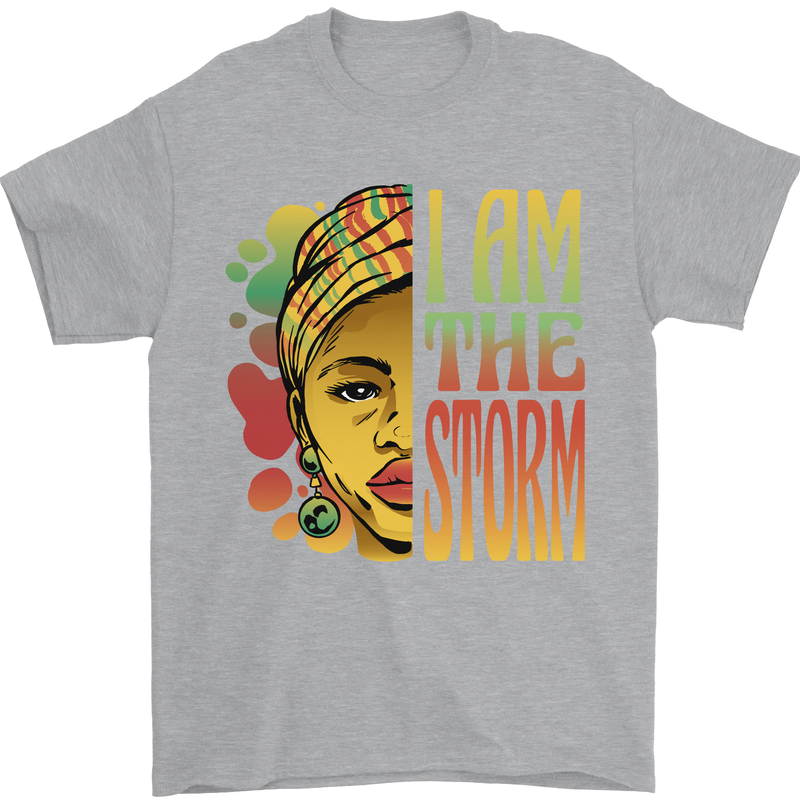 I Am the Storm African Black Lives Matter Mens T-Shirt 100% Cotton Sports Grey