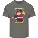 I Believe in You Christmas Santa Claus Mens Cotton T-Shirt Tee Top Charcoal