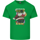 I Believe in You Christmas Santa Claus Mens Cotton T-Shirt Tee Top Irish Green