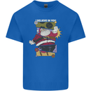 I Believe in You Christmas Santa Claus Mens Cotton T-Shirt Tee Top Royal Blue