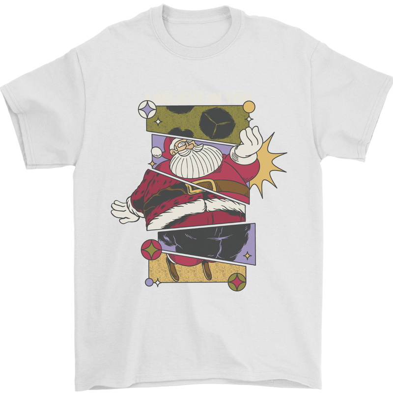 I Believe in You Christmas Santa Claus Mens T-Shirt 100% Cotton White