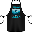 I Belong to the Ocean Scuba Diving Diver Dive Cotton Apron 100% Organic Black