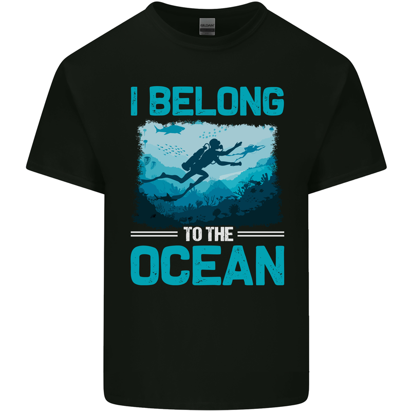 I Belong to the Ocean Scuba Diving Diver Dive Kids T-Shirt Childrens Black