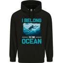 I Belong to the Ocean Scuba Diving Diver Dive Mens 80% Cotton Hoodie Black