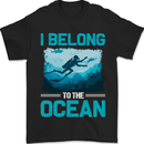 I Belong to the Ocean Scuba Diving Diver Dive Mens T-Shirt 100% Cotton Black