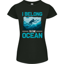 I Belong to the Ocean Scuba Diving Diver Dive Womens Petite Cut T-Shirt Black