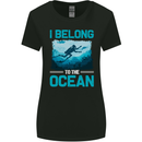 I Belong to the Ocean Scuba Diving Diver Dive Womens Wider Cut T-Shirt Black