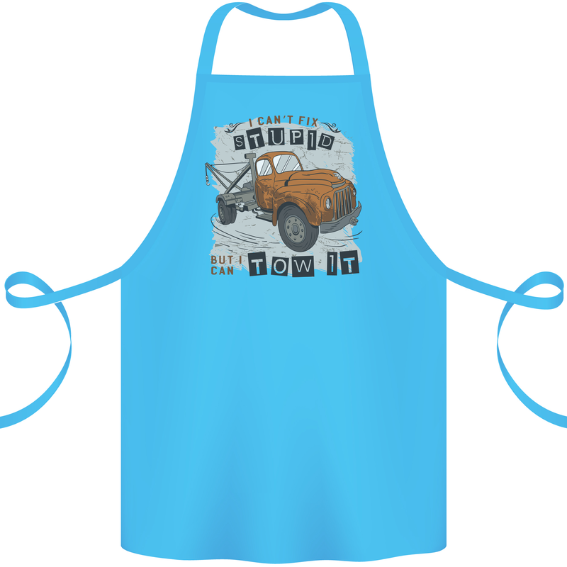 I Can Tow It Funny Towing Truck Operator Cotton Apron 100% Organic Turquoise