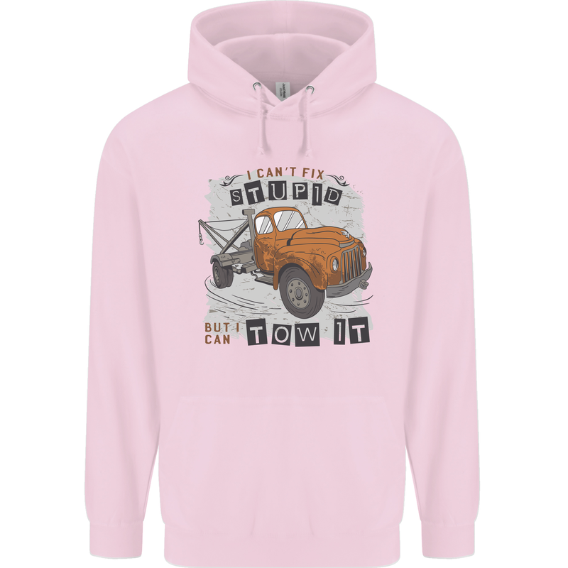 I Can Tow It Funny Towing Truck Operator Mens 80% Cotton Hoodie Light Pink