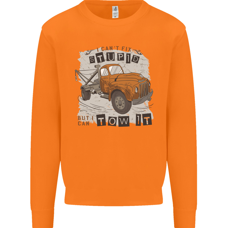 I Can Tow It Funny Towing Truck Operator Mens Sweatshirt Jumper Orange