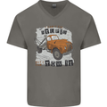 I Can Tow It Funny Towing Truck Operator Mens V-Neck Cotton T-Shirt Charcoal