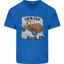 I Can Tow It Funny Towing Truck Operator Mens V-Neck Cotton T-Shirt Royal Blue