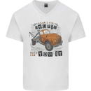 I Can Tow It Funny Towing Truck Operator Mens V-Neck Cotton T-Shirt White