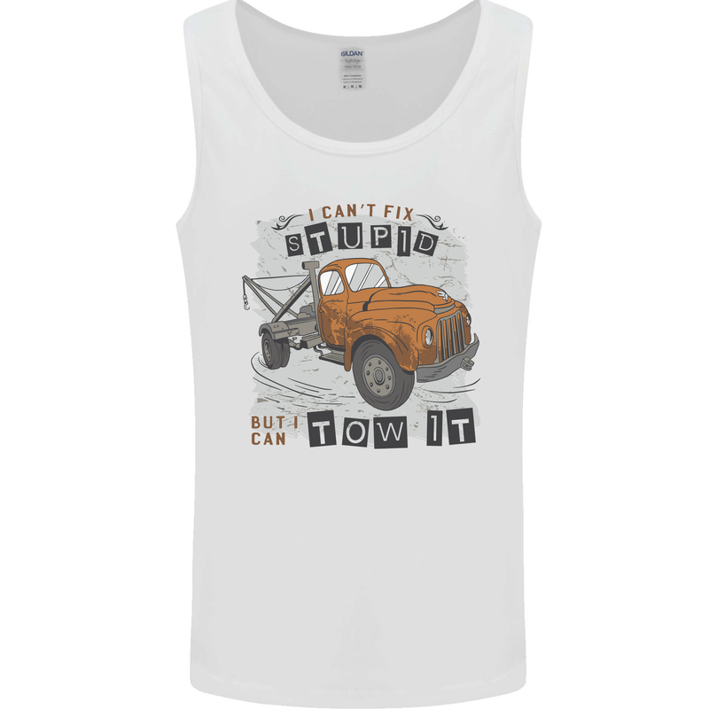 I Can Tow It Funny Towing Truck Operator Mens Vest Tank Top White