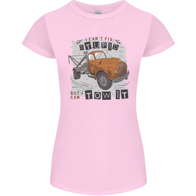 I Can Tow It Funny Towing Truck Operator Womens Petite Cut T-Shirt Light Pink