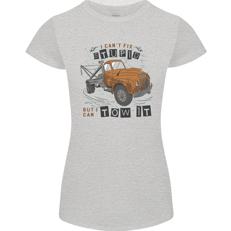 I Can Tow It Funny Towing Truck Operator Womens Petite Cut T-Shirt Sports Grey
