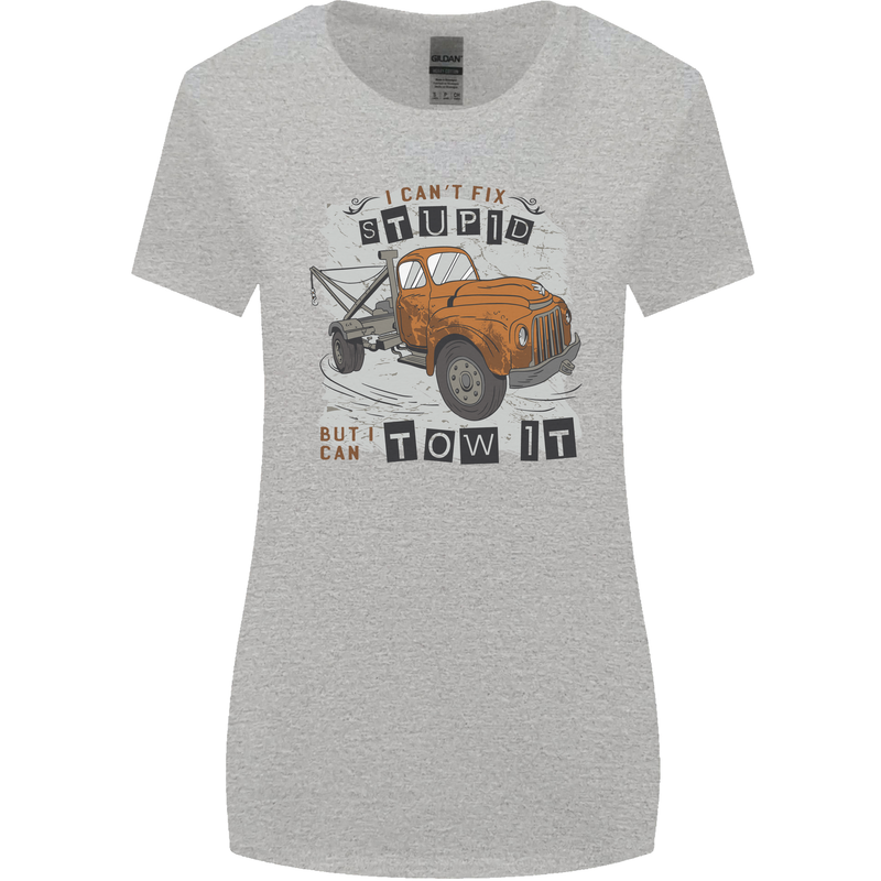 I Can Tow It Funny Towing Truck Operator Womens Wider Cut T-Shirt Sports Grey