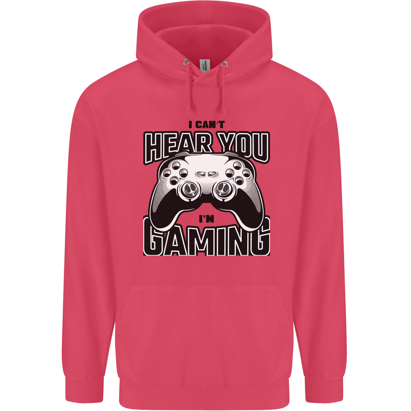 I Can't Hear You Im Gaming Funny Gamer Childrens Kids Hoodie Heliconia