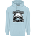 I Can't Hear You Im Gaming Funny Gamer Childrens Kids Hoodie Light Blue