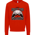 I Can't Hear You Im Gaming Funny Gamer Kids Sweatshirt Jumper Bright Red